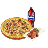 미스터피자 쉬림프골드M+핫윙4+콜라1.25L