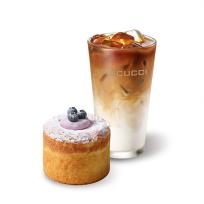 카페 라떼(R)+블루베리 생크림 카스텔라