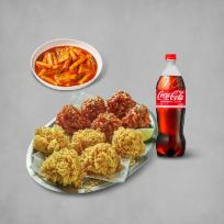 BBQ 황올반+BBQ양념반(순살)+떡볶이+콜라1.25L